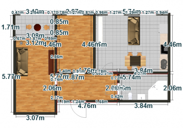 Двухкомнатная квартира 62.95 м²