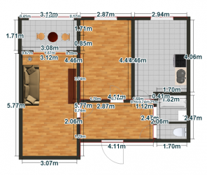 Двухкомнатная квартира 46.98 м²