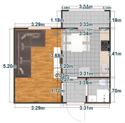 Однокомнатная квартира 35.37 м²